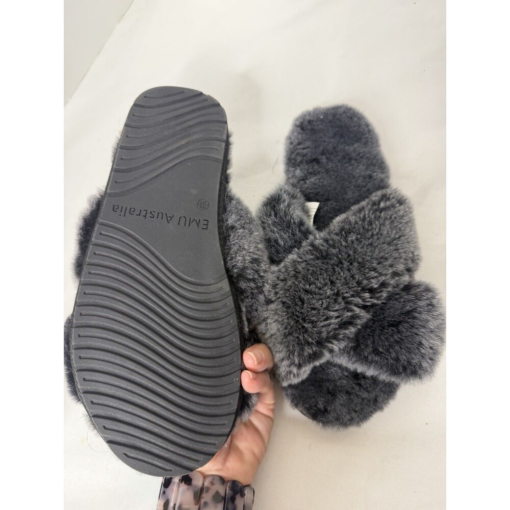 EMU Mayberry Charcoal Gray Sheepskin Slippers Size 7 New NWOB - Picture 9 of 12